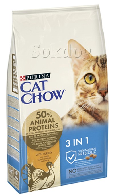 Cat Chow 3 in 1, komplex táp 15kg