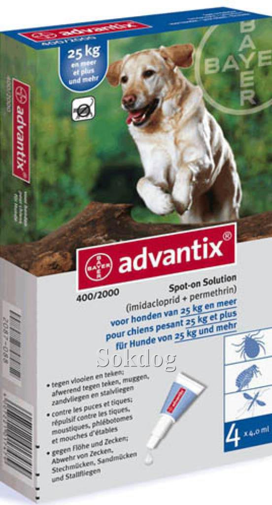 Advantix Spot-on A.U.V. 25-40 kg-os kutyáknak, 4db/doboz