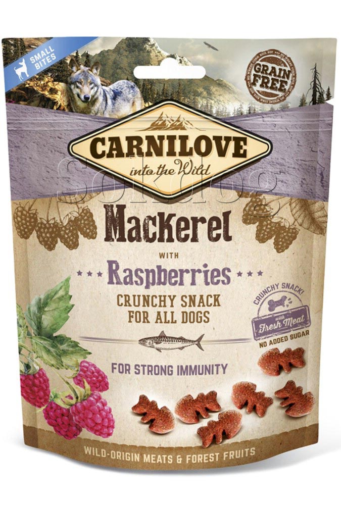 CarniLove Crunchy Snack Mackerel & Raspberries 200g