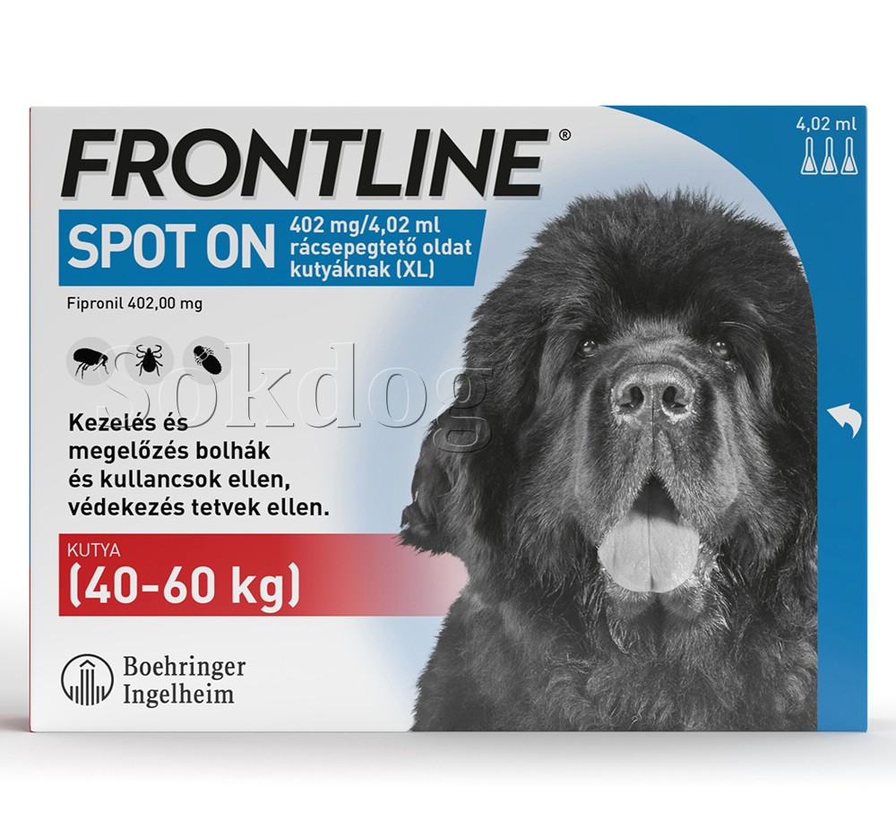 Frontline spot-on 40-60kg, 3 pipetta
