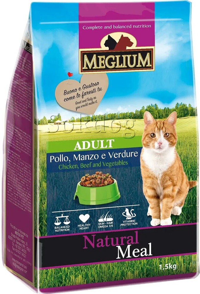 Meglium Natural Meal Adult Cat Chicken & Beef & Vegetables 15kg