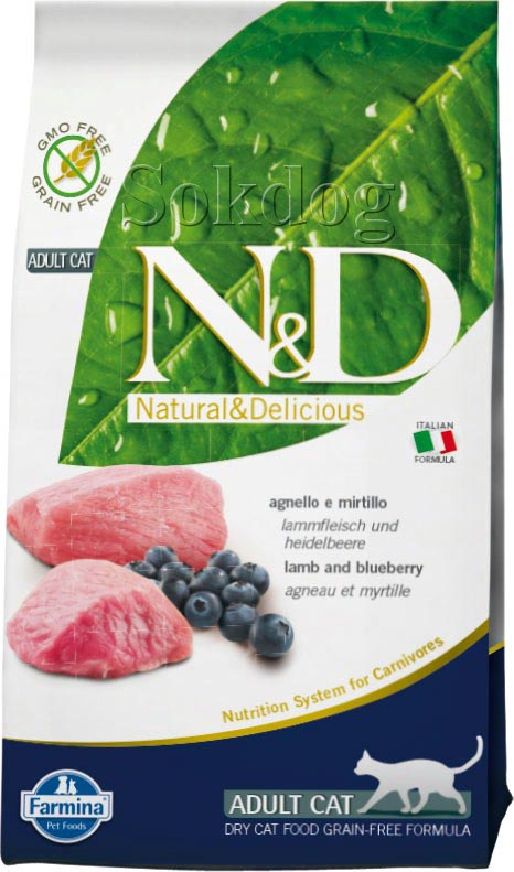N&D Grain Free Adult bárány & áfonya 1,5kg