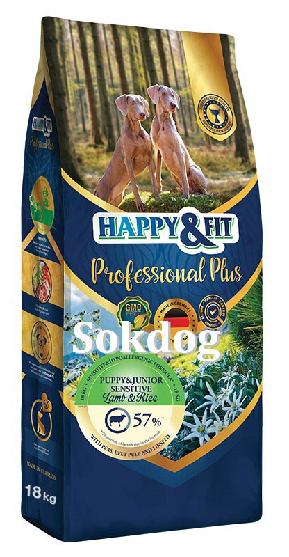 Happy&Fit Professional Plus Puppy & Junior Sensitive Lamb & Rice 18kg