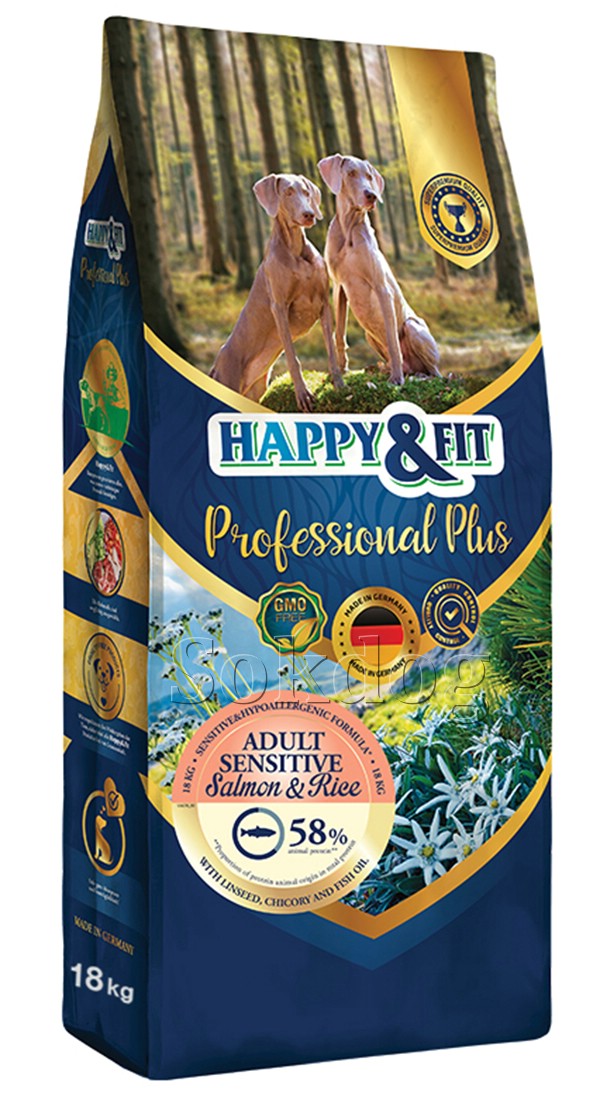Happy&Fit Professional Plus Adult Sensitive Salmon 18kg