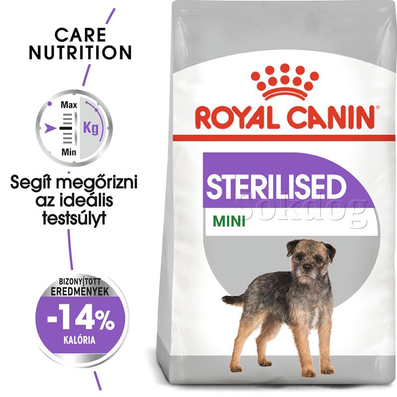 Royal Canin Mini Sterilised 2*1kg - száraz táp kistestű felnőtt kutyák részére