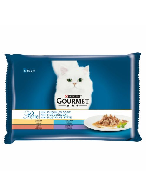 Gourmet Perle 4x85g Pulyka + Tonhal + Kacsa + Bárány Szószban Alutasak