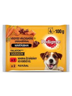   Pedigree 4x100g Marhával + Bárány, Pulyka + Répa Mártásban Alutasak DH06G 