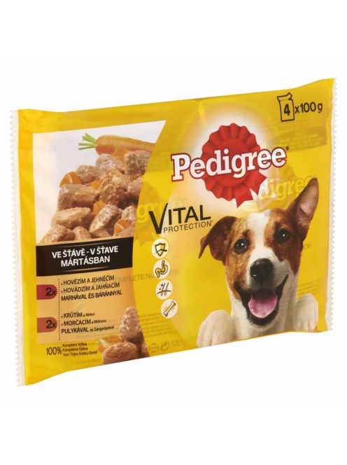 Pedigree 4x100g Marhával + Bárány, Pulyka + Répa Mártásban Alutasak DR36H