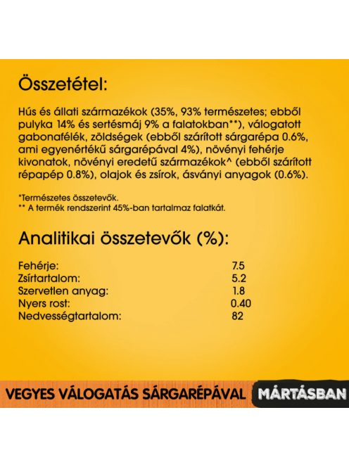 Pedigree 4x100g Marhával + Bárány, Pulyka + Répa Mártásban Alutasak DR36H