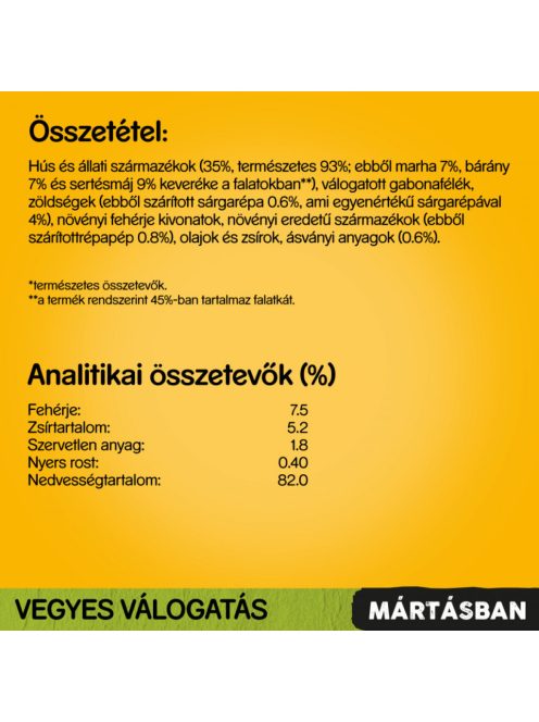 Pedigree Alutasak 12x100g ZÖLD Vegyes Válogatás Mártásban