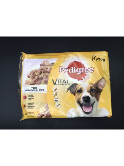 Pedigree 4x100g Marhával + Máj, Baromfi Aszpikban Alutasak DR36F