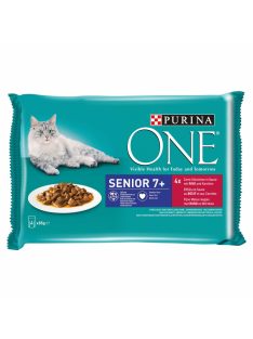   Purina One SENIOR Marhával és Sárgarépával alutasakos macskaeledel 4x85g
