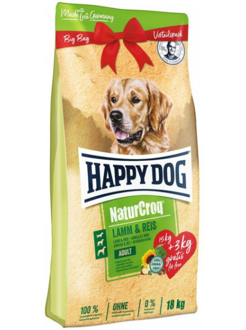 Happy Dog NaturCroq Bárány és Rizs (Lamm&Reis) 15+3kg