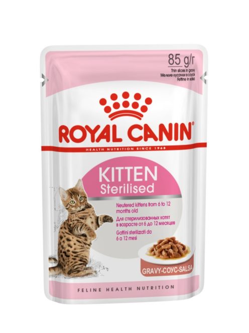 ROYAL CANIN KITTEN STERILISED - ivartalnított kölyök macska szószos nedves táp (12*85g)