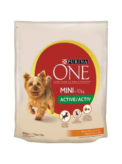 Purina ONE Mini ACTIVE Csirkében gazdag száraz kutyaeledel 800g 793