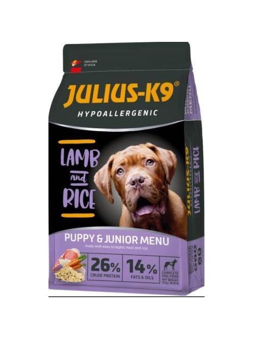JULIUS-K9 HighPremium 12kg PUPPY&JUNIOR Hypoallergenic Bárány és Rizs