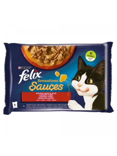 Félix 4x85g Sensation Szósz Pulyka + Bárány Alutasak 475