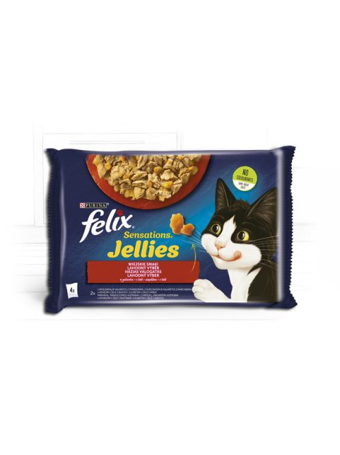 Félix 4x85g Sensation Zselé Marha + Csirke Alutasak 604 