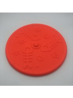 Frizbi 20cm - narancssárga, 3D tappancs és hal mintával