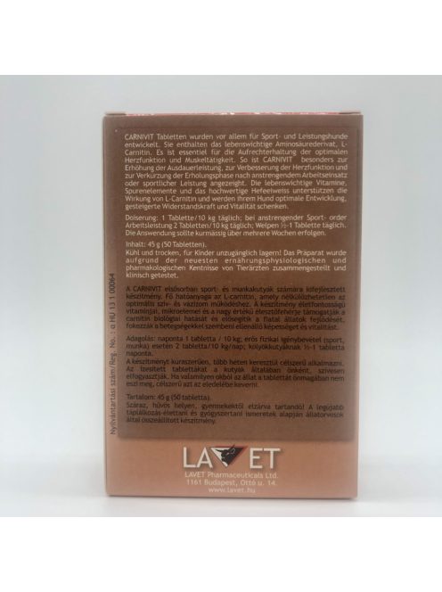LAVET Carnivit tabl.kutyának 50db