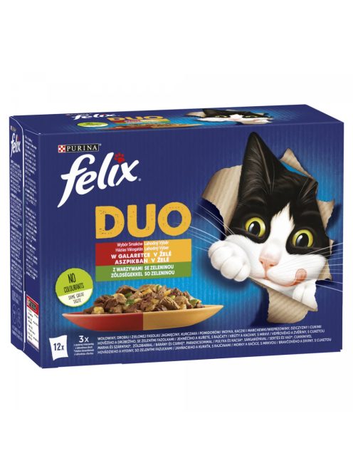 Félix 12x85g Fantastic Duo Házias Válogatás Zöldséggel Aszpikban