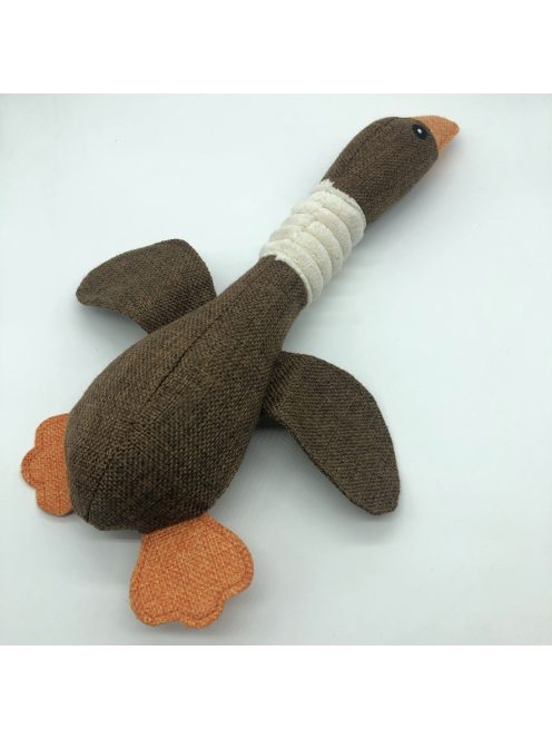 Textil kutyajáték - liba - 32cm - barna