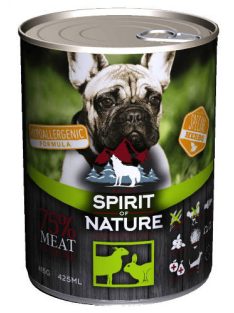   Spirit of Nature Hipoallergén KUTYA konzerv 415g Bárány és Mezei nyúl
