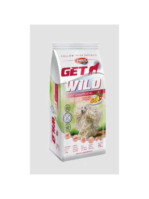 Panzi GetWild 15kg Hypoallergenic Bárány-Rizs Adult száraztáp