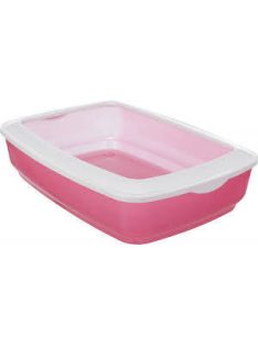   Alomtálca peremes pink/fehér 37x15x47cm - Trixie Litter Tray