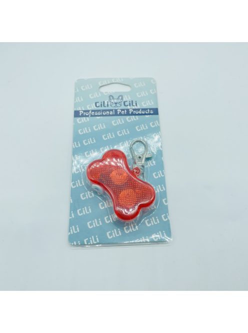 Világítós nyakörv biléta kb 2.5cmx5cm PIROS