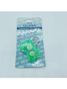 Világítós nyakörv biléta kb 2.5cmx5cm ZÖLD