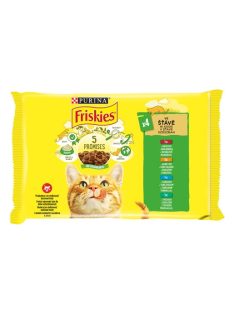   Friskies 4x85g Zöld Marha + Csirke + Tonhal + Tőkehal  Alutasakos macskaeledel