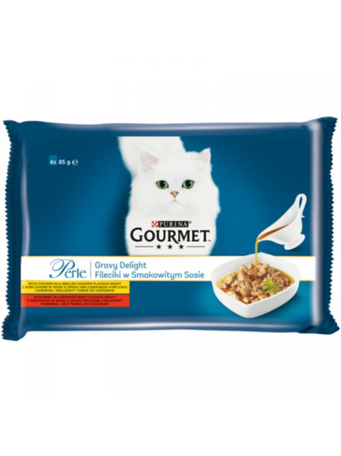 Gourmet Perle 4x85g Csirke + Marha  Szószban Alutasak