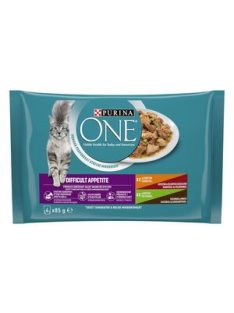   Purina One DIFFICULT APPETITE Csirkével és Pulykával alutasakos macskaeledel 4x85g 512