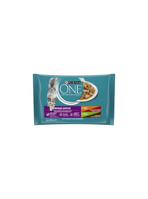 Purina One DIFFICULT APPETITE Csirkével és Pulykával alutasakos macskaeledel 4x85g 512