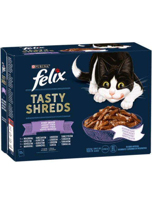 Félix 12x80g Tasty Shreds Vegyes Válogatás Szószban