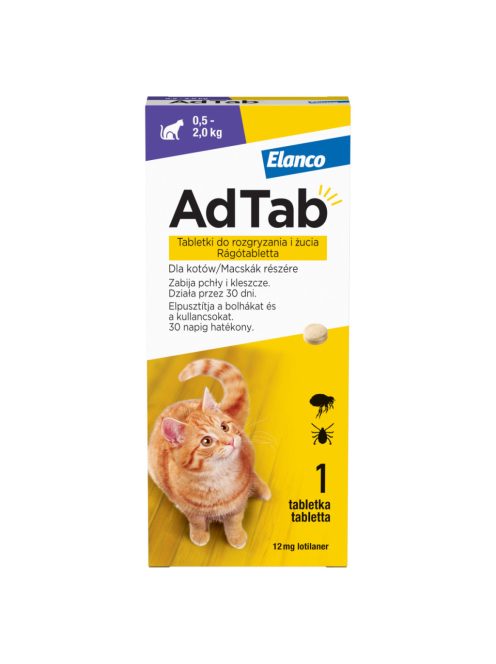 ADTAB rágótabletta MACSKÁKNAK 1db (0,5-2kg) 12mg