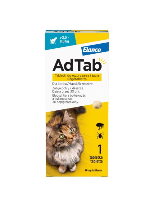 ADTAB rágótabletta MACSKÁKNAK 1db (2-8kg) 48mg