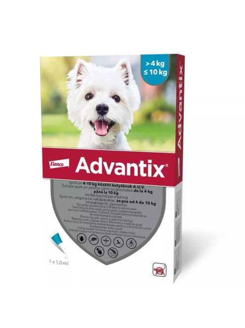 ADVANTIX Spot on 4-10kg közötti kutyáknak 4x1ml