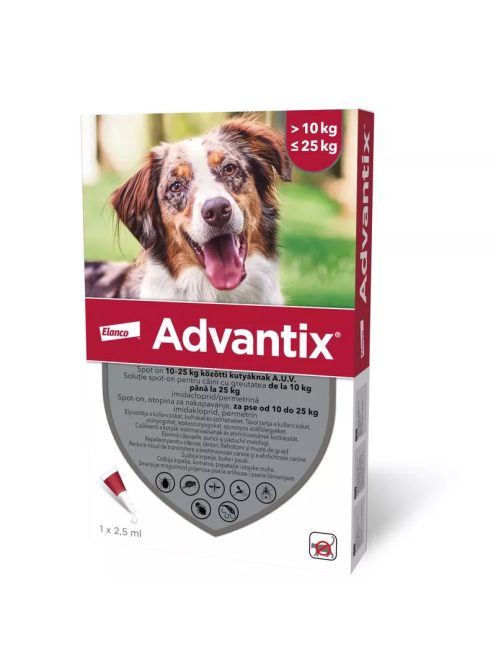 ADVANTIX Spot on 10-25kg közötti kutyáknak 4x2,5ml
