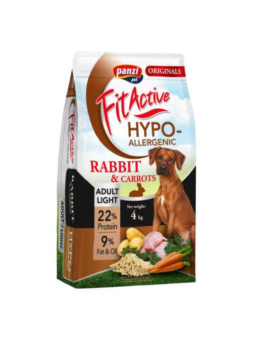 Panzi FitActive Originals 4kg Adult Hypoallergenic Light Nyúl & Répa