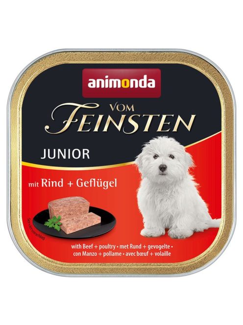 Animonda Vom Feinsten Junior Marha és Baromfi Alutálcás Kutyaeledel 150g