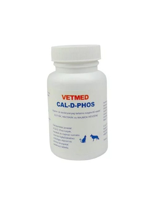 CAL-D-PHOS Fog- és csonterősítő vitamintabletta kutyáknak és macskáknak 75db