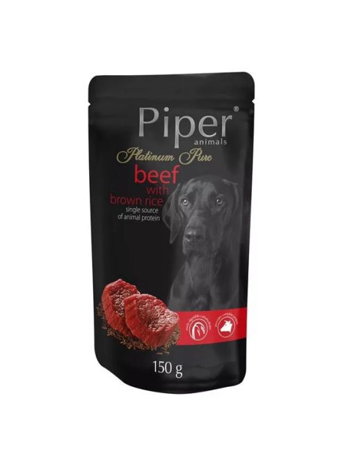 Piper Platinum Pure Marha és Rizs alutasakos kutyaeledel 150g