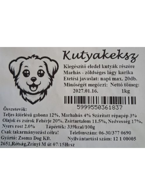 Feedfull Marhás Zöldséges Lágy Karika 1kg