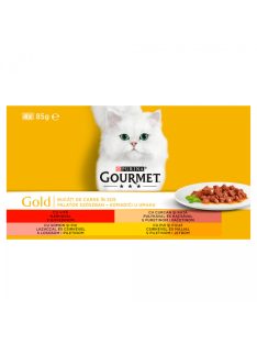 Gourmet 4X85g Falatok Szósz M, Pu+K, L+Cs, Cs+Máj Konzerv