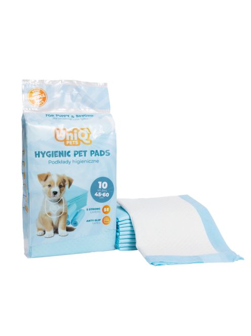 UNIQ PETS Higiéniai Pelenka Háziállatoknak, 45x60cm, kék, 10 db/csomag (CUPP0006)