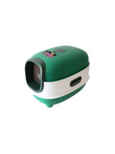  UNIQ PETS KittyCabin Cosmo Zárt Macskaalomtálca lapáttal, zöld, 56x39x40 cm (ULB0003-C)