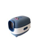 UNIQ PETS KittyCabin Cosmo Zárt Macskaalomtálca lapáttal, kék, 56x39x40 cm (ULB0003-B)