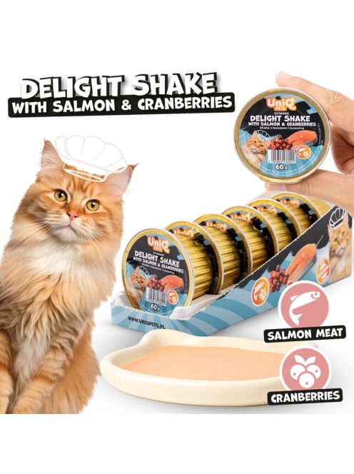 UNIQ PETS MACSKA Alutálcás NEDVES  Eledel 60g Lazac és Áfonya (UCW0011)